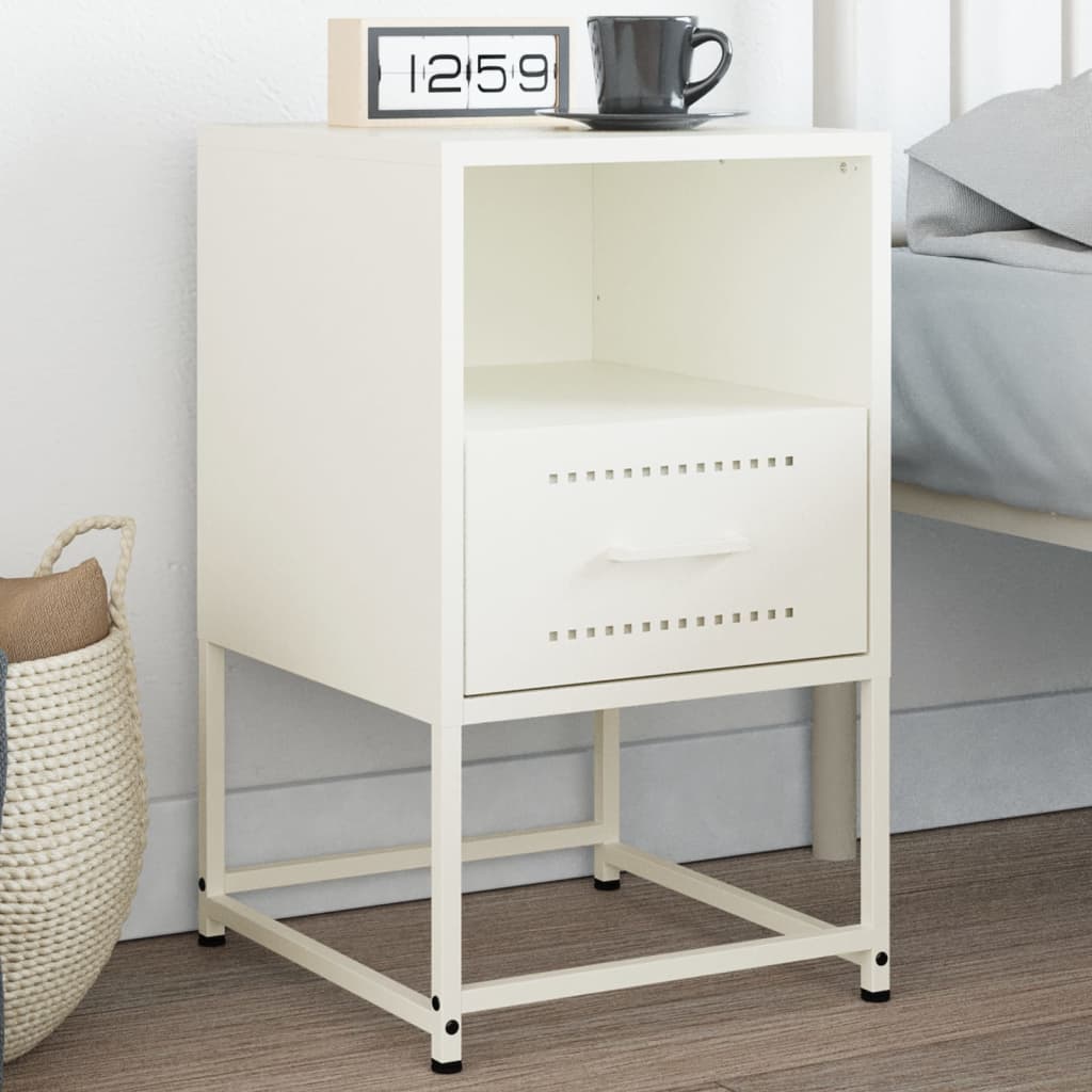 Tables de Chevet Industrielle en Métal Design-Blanc-1-La-Fabrique-Industrielle