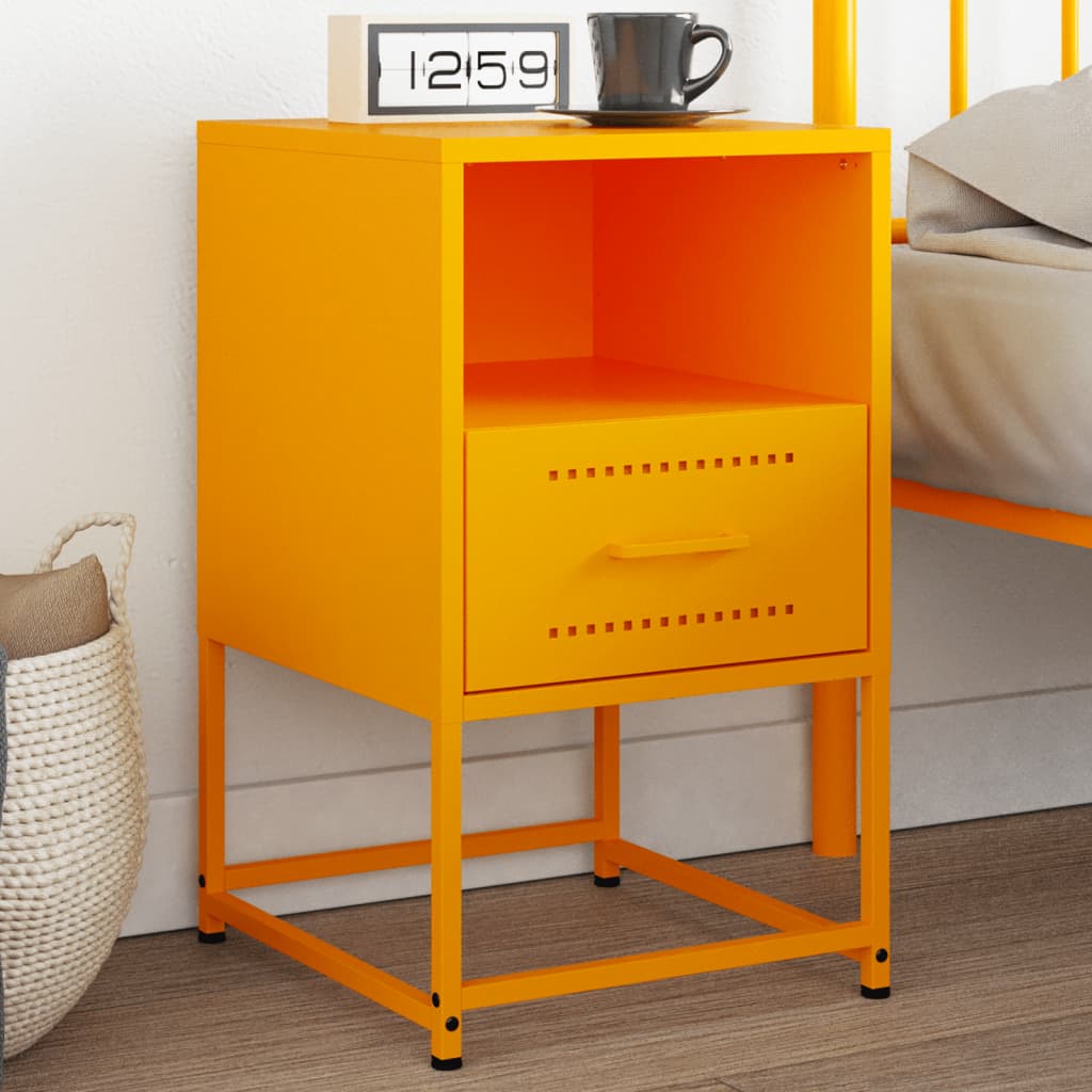 Tables de Chevet Industrielle en Métal Design-Jaune-1-La-Fabrique-Industrielle