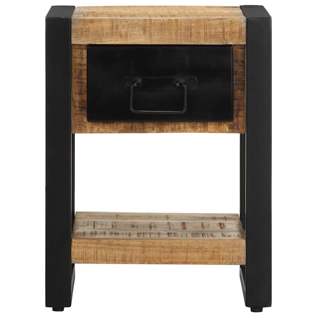 Tables de Chevet en Bois de Manguier et Métal Noir-La-Fabrique-Industrielle