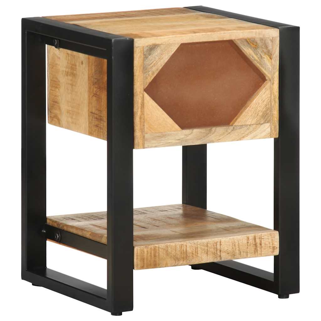 Tables de Chevet en Bois de Manguier et Métal Noir-La-Fabrique-Industrielle
