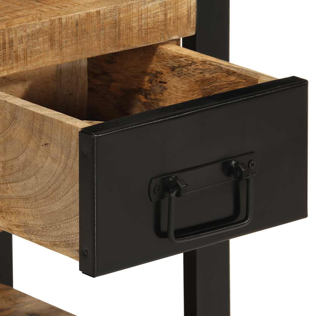 Tables de Chevet en Bois de Manguier et Métal Noir-La-Fabrique-Industrielle