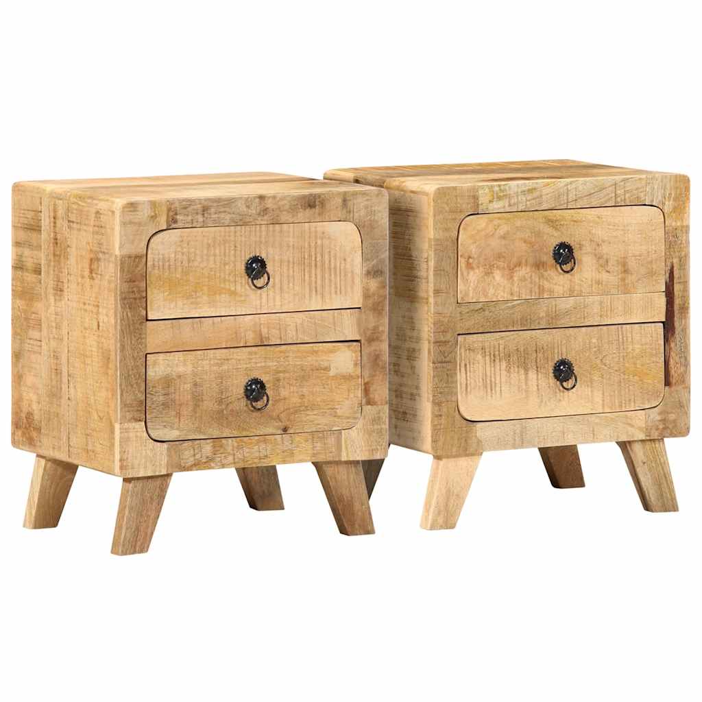 Tables de Nuit Élégantes en Bois Style Industriel-Bois de manguier brut massif-2-La-Fabrique-Industrielle