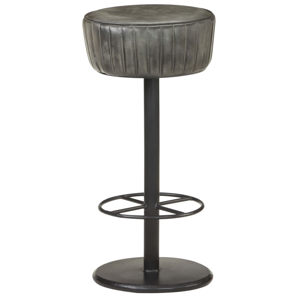 Tabouret De Bar Cuir Véritable-Gris-1-La-Fabrique-Industrielle