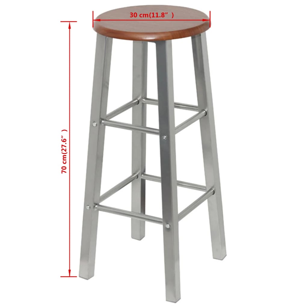 Tabouret De Bar Lot De 2 Métal Avec Siège En Mdf-La-Fabrique-Industrielle
