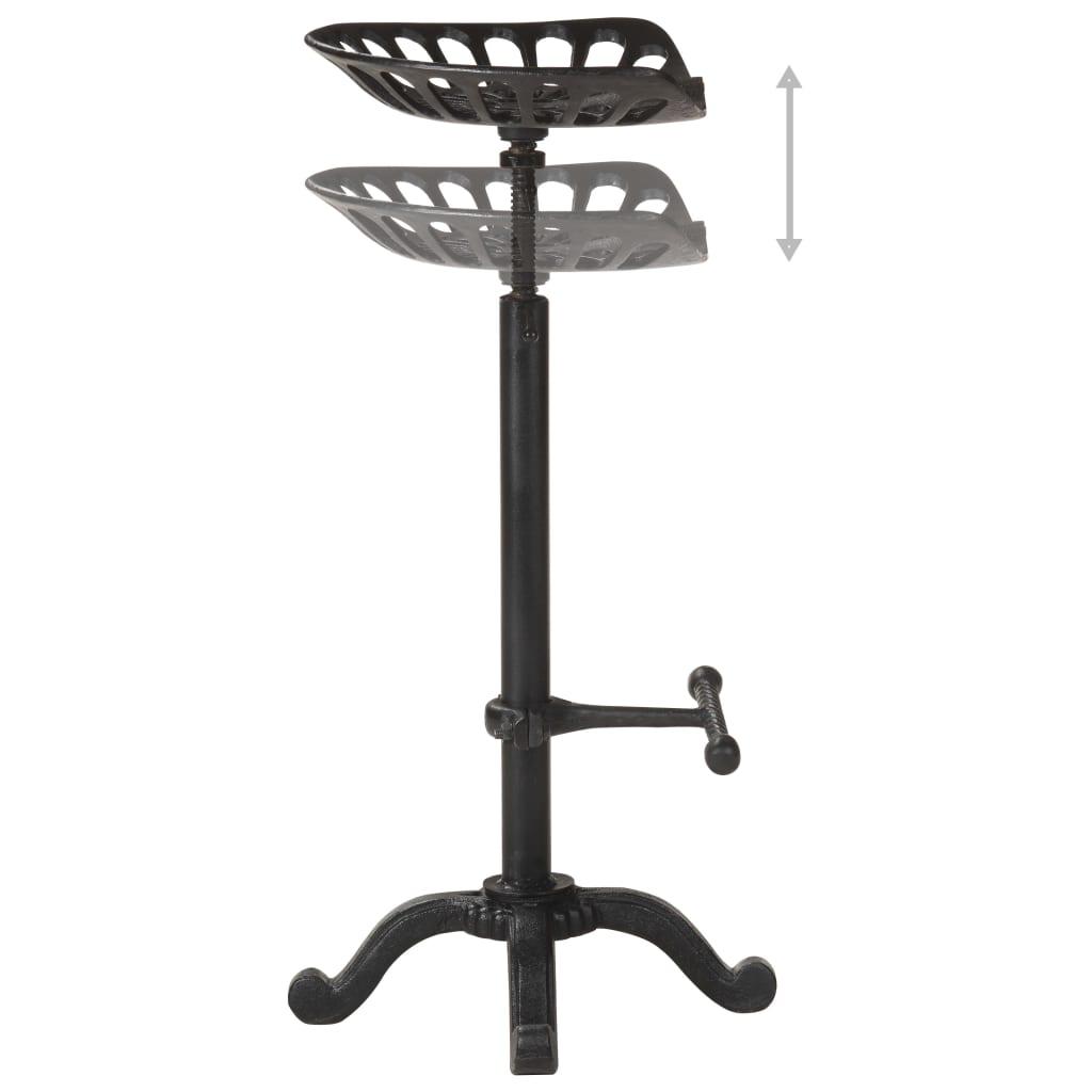 Tabouret De Bar Noir Fonte Marron Foncé-La-Fabrique-Industrielle