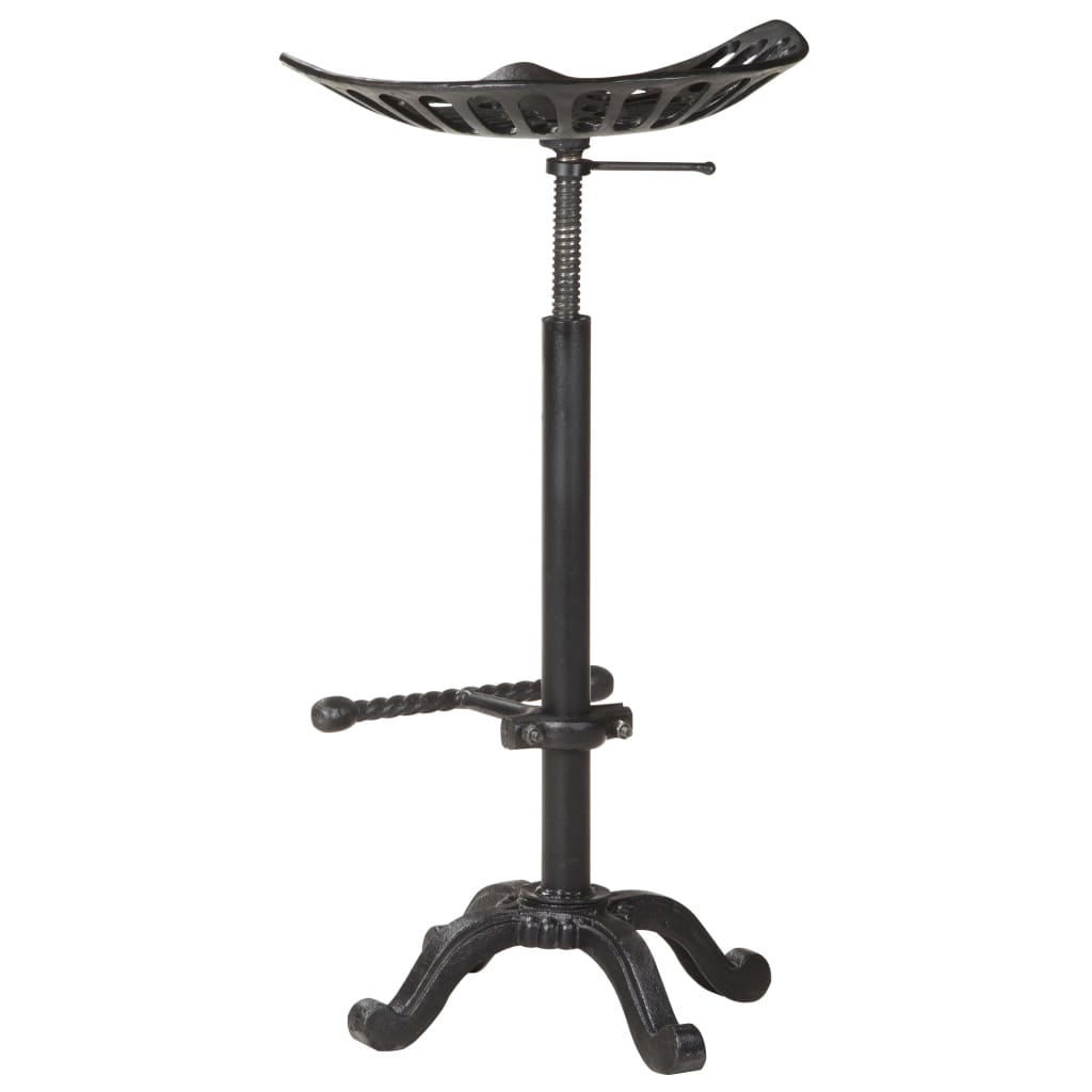 Tabouret De Bar Noir Fonte Marron Foncé-La-Fabrique-Industrielle