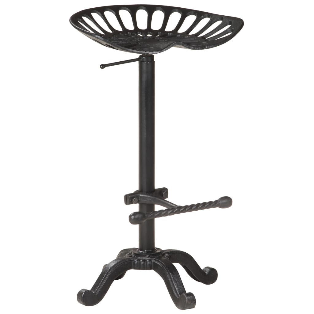 Tabouret De Bar Noir Fonte Marron Foncé-La-Fabrique-Industrielle