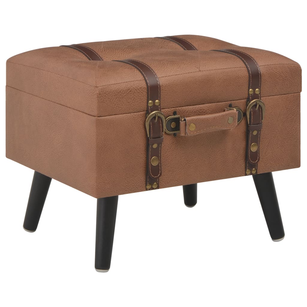 Tabouret De Rangement 40 Cm Similicuir-Marron-La-Fabrique-Industrielle