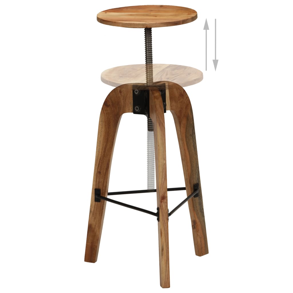 Tabouret de Bar Industriel en Bois d'Acacia et Métal-La-Fabrique-Industrielle