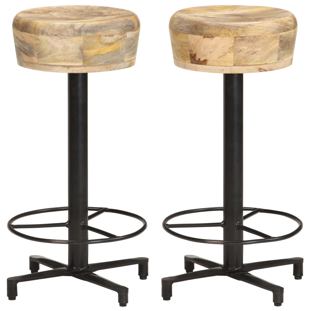 Tabouret de Bar Industriel en Bois de Manguier 65 Cm-2-66 cm-La-Fabrique-Industrielle