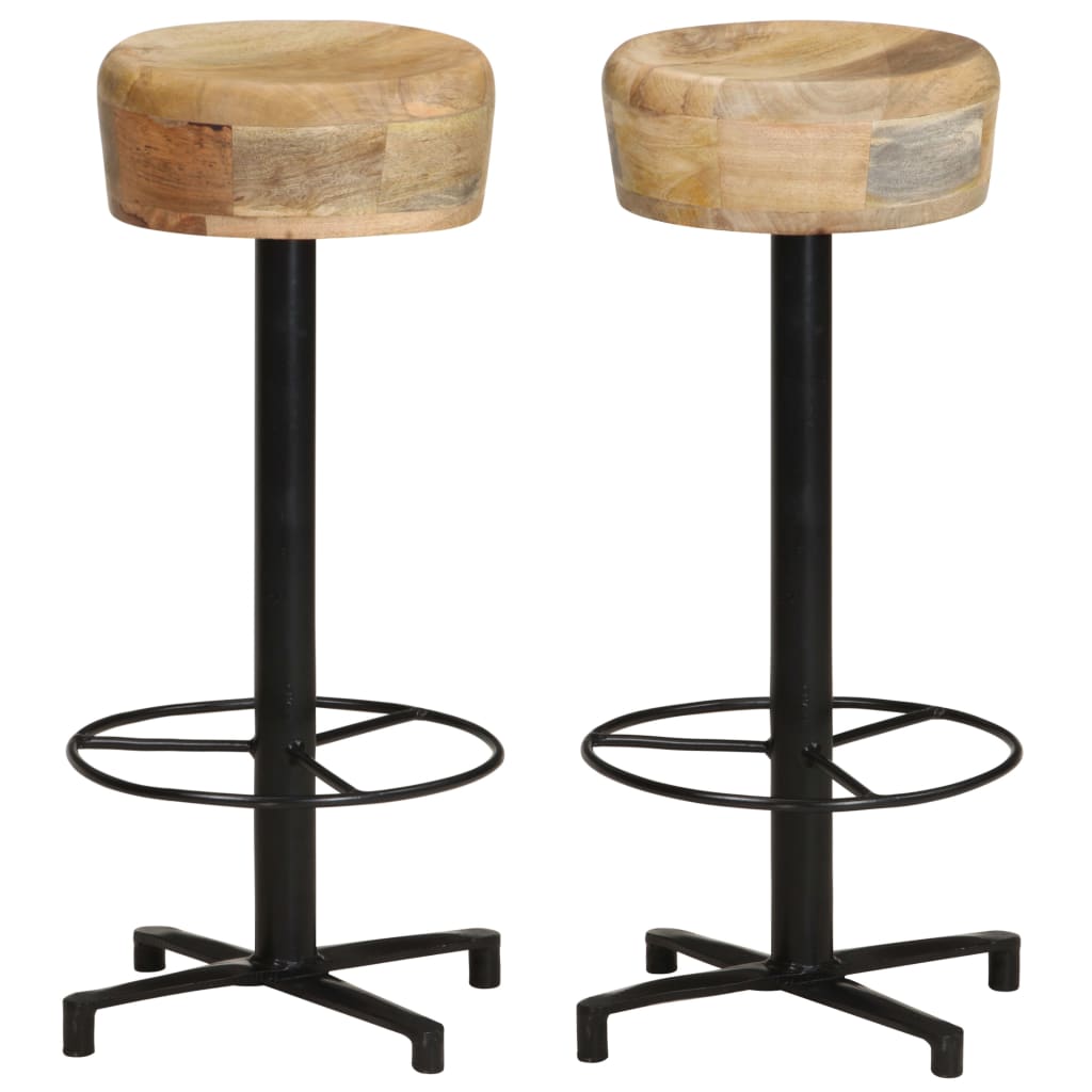 Tabouret de Bar Industriel en Bois de Manguier 65 Cm-2-76 cm-La-Fabrique-Industrielle
