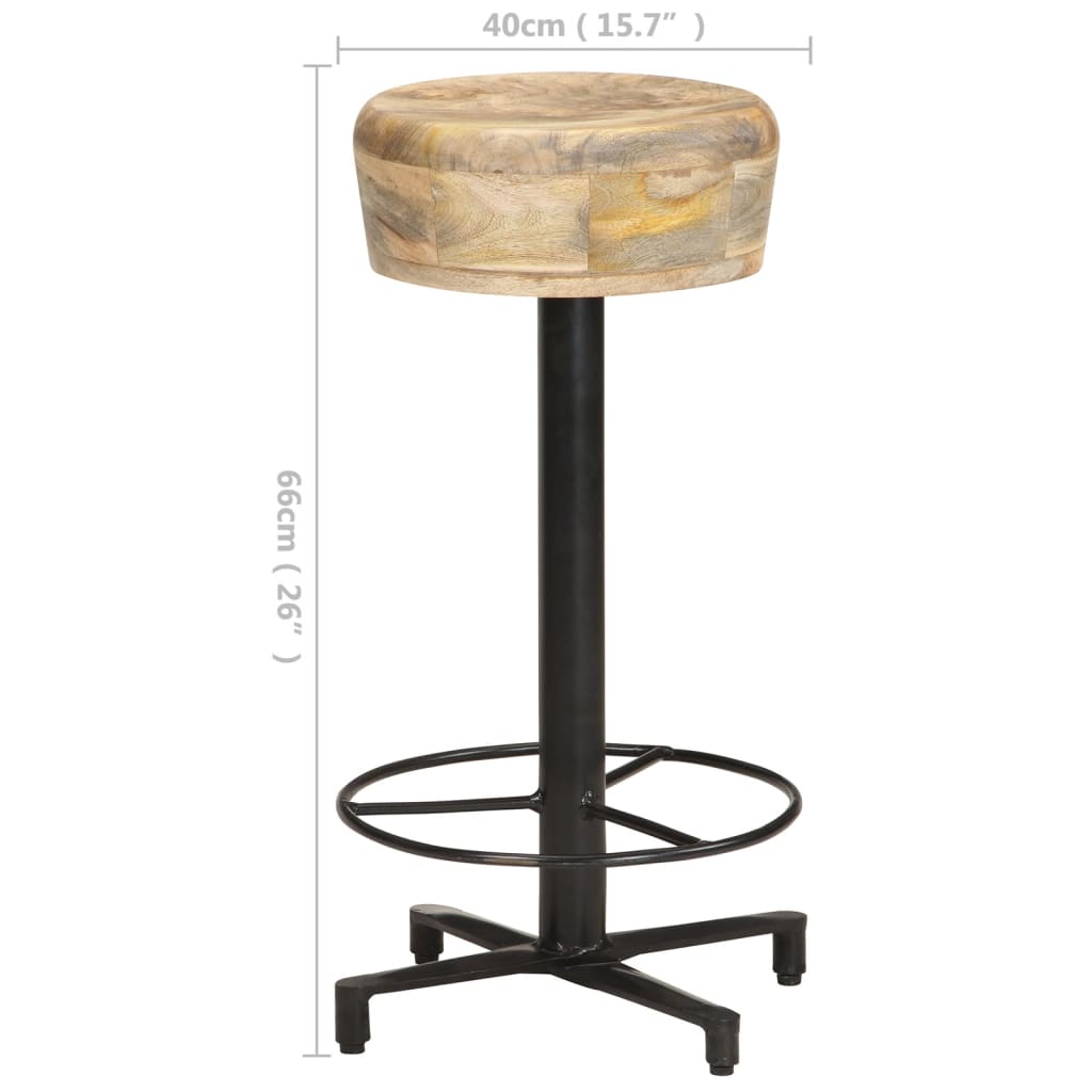 Tabouret de Bar Industriel en Bois de Manguier 65 Cm-La-Fabrique-Industrielle