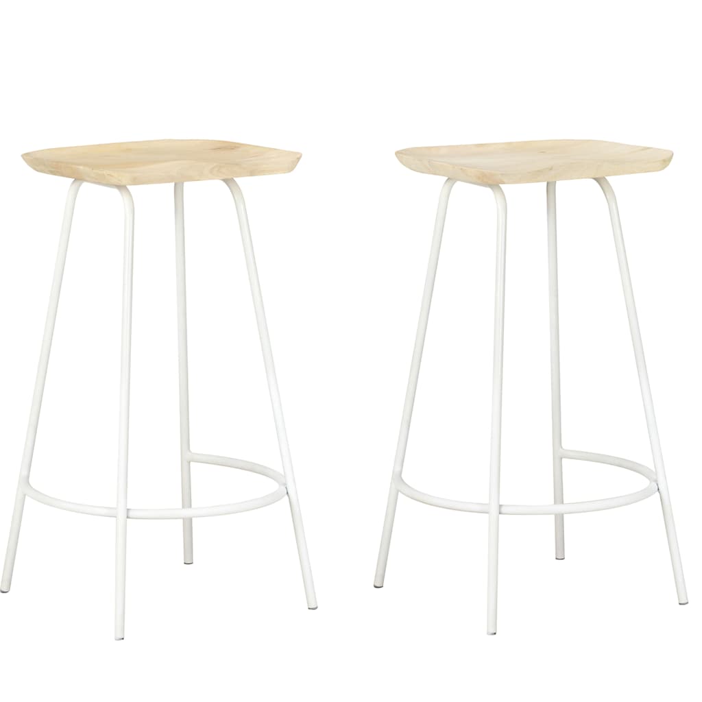 Tabouret de Bar Industriel en Bois de Manguier et Noir-Blanc-2-La-Fabrique-Industrielle