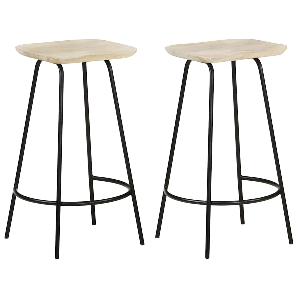 Tabouret de Bar Industriel en Bois de Manguier et Noir-Noir-2-La-Fabrique-Industrielle