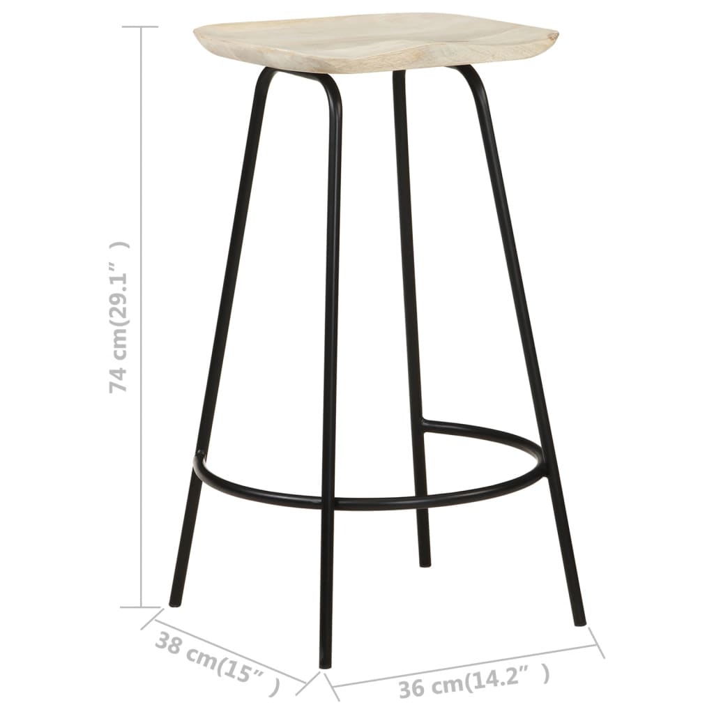 Tabouret de Bar Industriel en Bois de Manguier et Noir-La-Fabrique-Industrielle