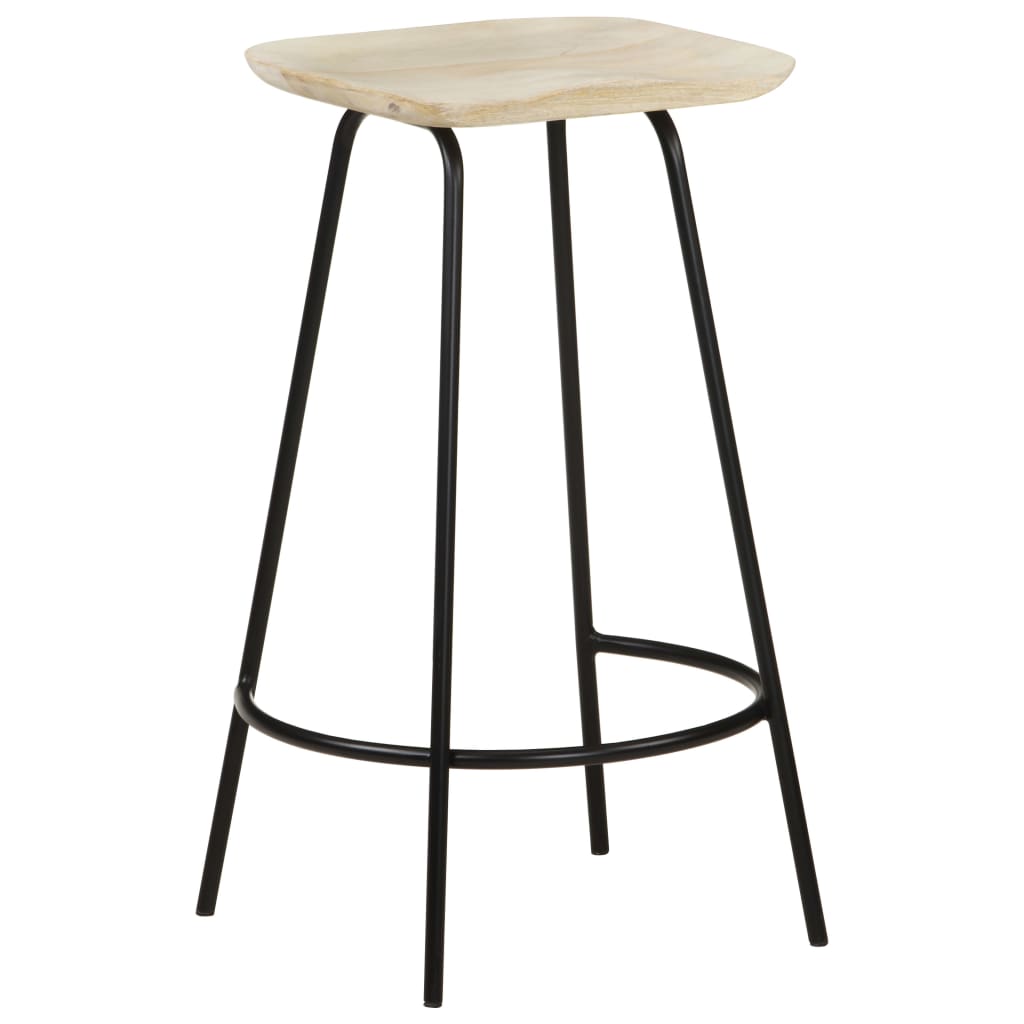 Tabouret de Bar Industriel en Bois de Manguier et Noir-La-Fabrique-Industrielle