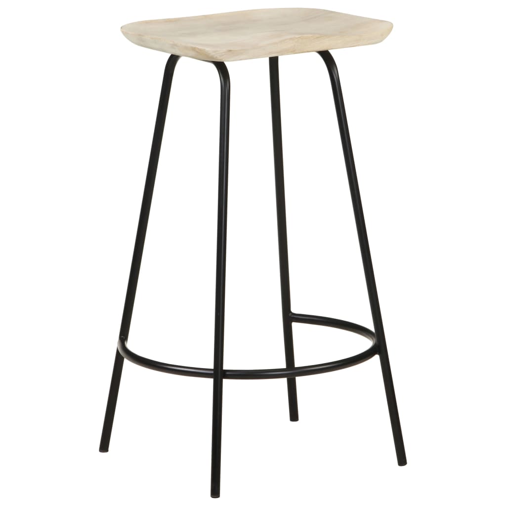 Tabouret de Bar Industriel en Bois de Manguier et Noir-La-Fabrique-Industrielle