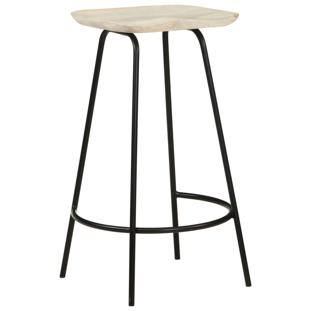 Tabouret de Bar Industriel en Bois de Manguier et Noir-La-Fabrique-Industrielle
