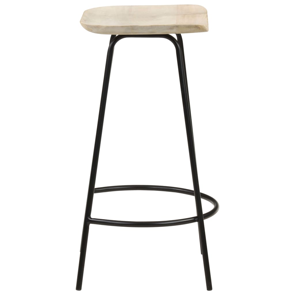 Tabouret de Bar Industriel en Bois de Manguier et Noir-La-Fabrique-Industrielle