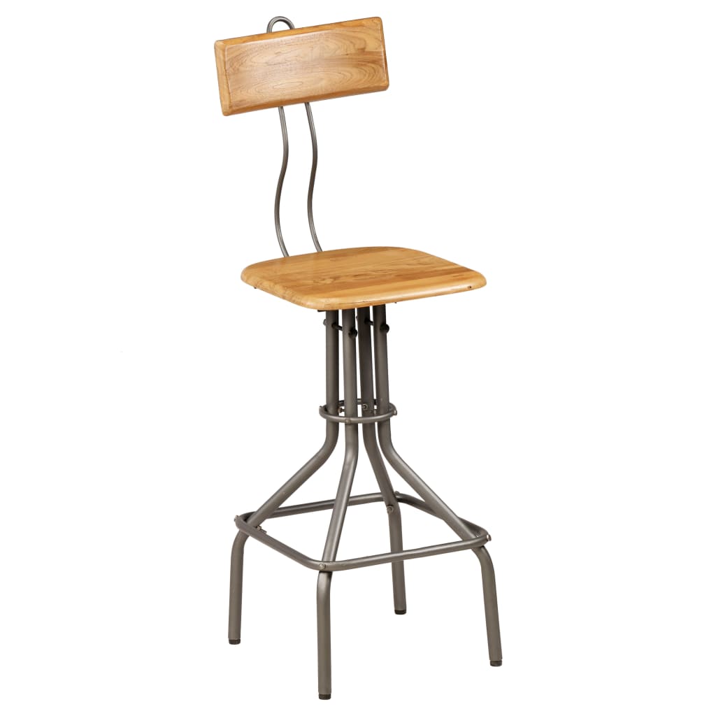 Tabouret de Bar Industriel en Métal et Bois avec Dossier-La-Fabrique-Industrielle