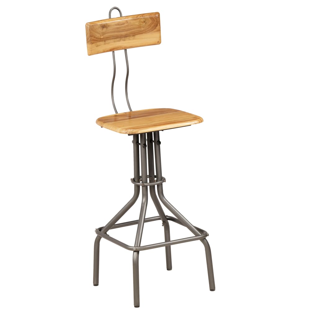 Tabouret de Bar Industriel en Métal et Bois avec Dossier-La-Fabrique-Industrielle