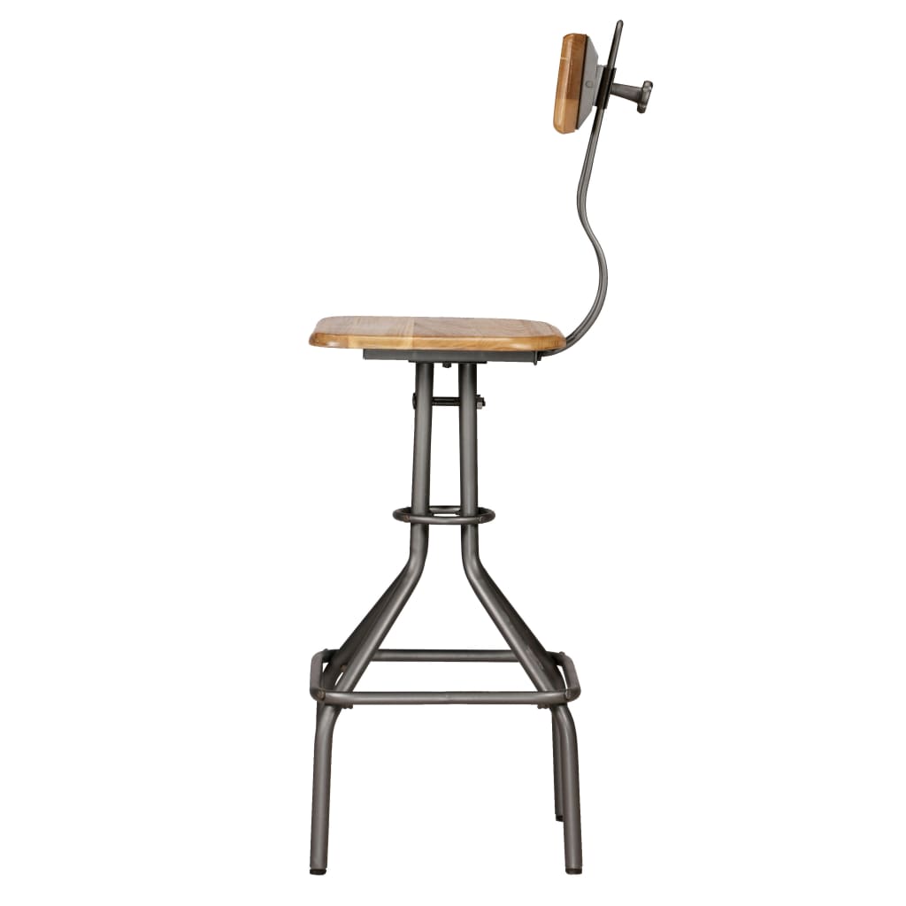 Tabouret de Bar Industriel en Métal et Bois avec Dossier-La-Fabrique-Industrielle