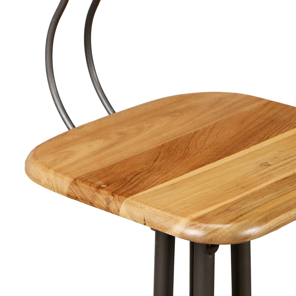 Tabouret de Bar Industriel en Métal et Bois avec Dossier-La-Fabrique-Industrielle