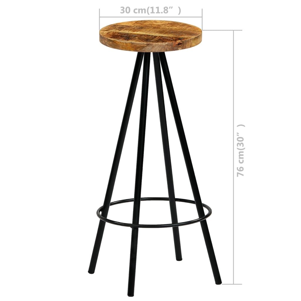 Tabouret de Bar Industriel en Métal et Bois de Manguier-La-Fabrique-Industrielle