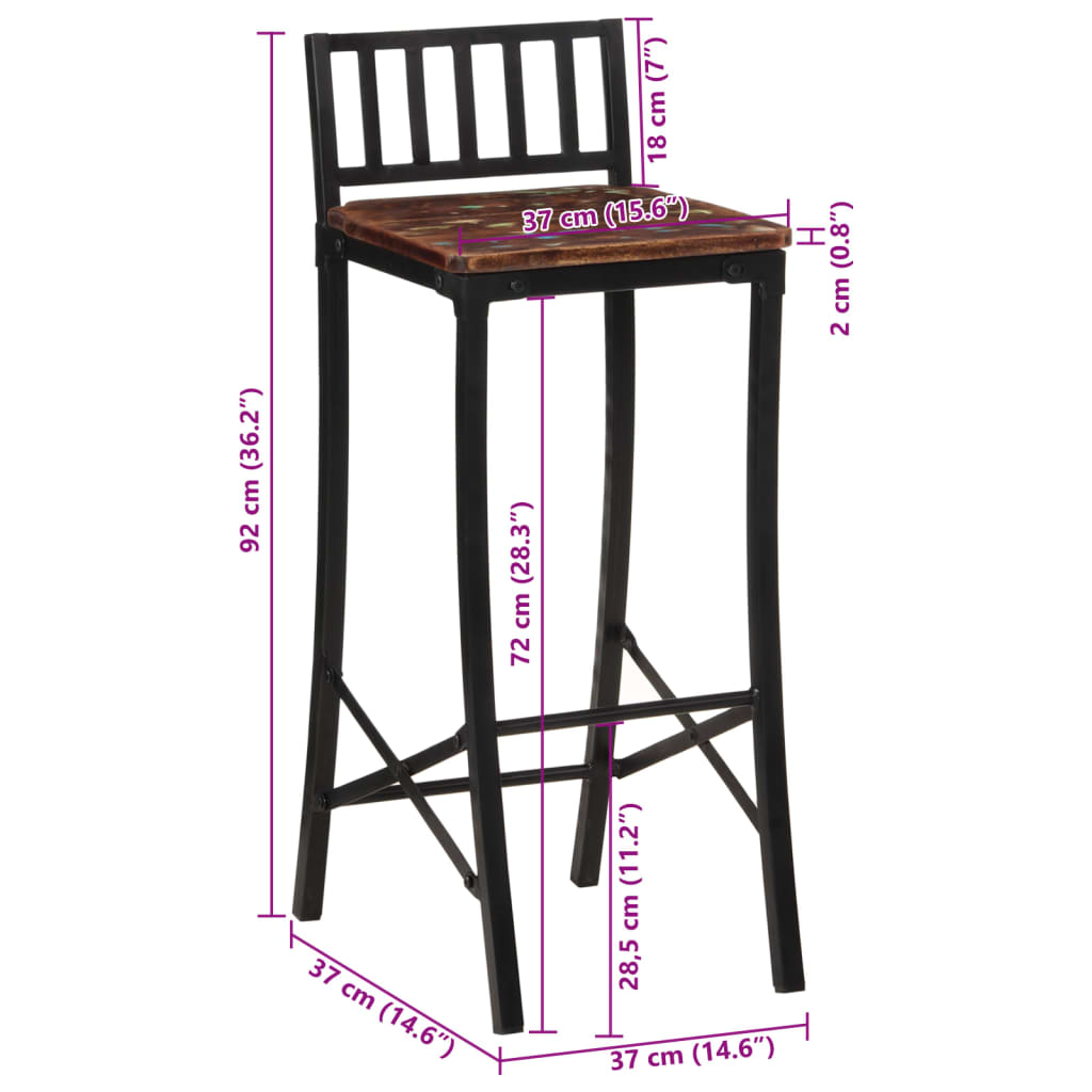 Tabouret de Bar en Bois Noir Industriel-La-Fabrique-Industrielle