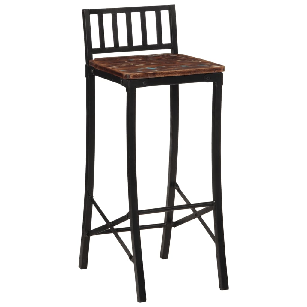 Tabouret de Bar en Bois Noir Industriel-La-Fabrique-Industrielle