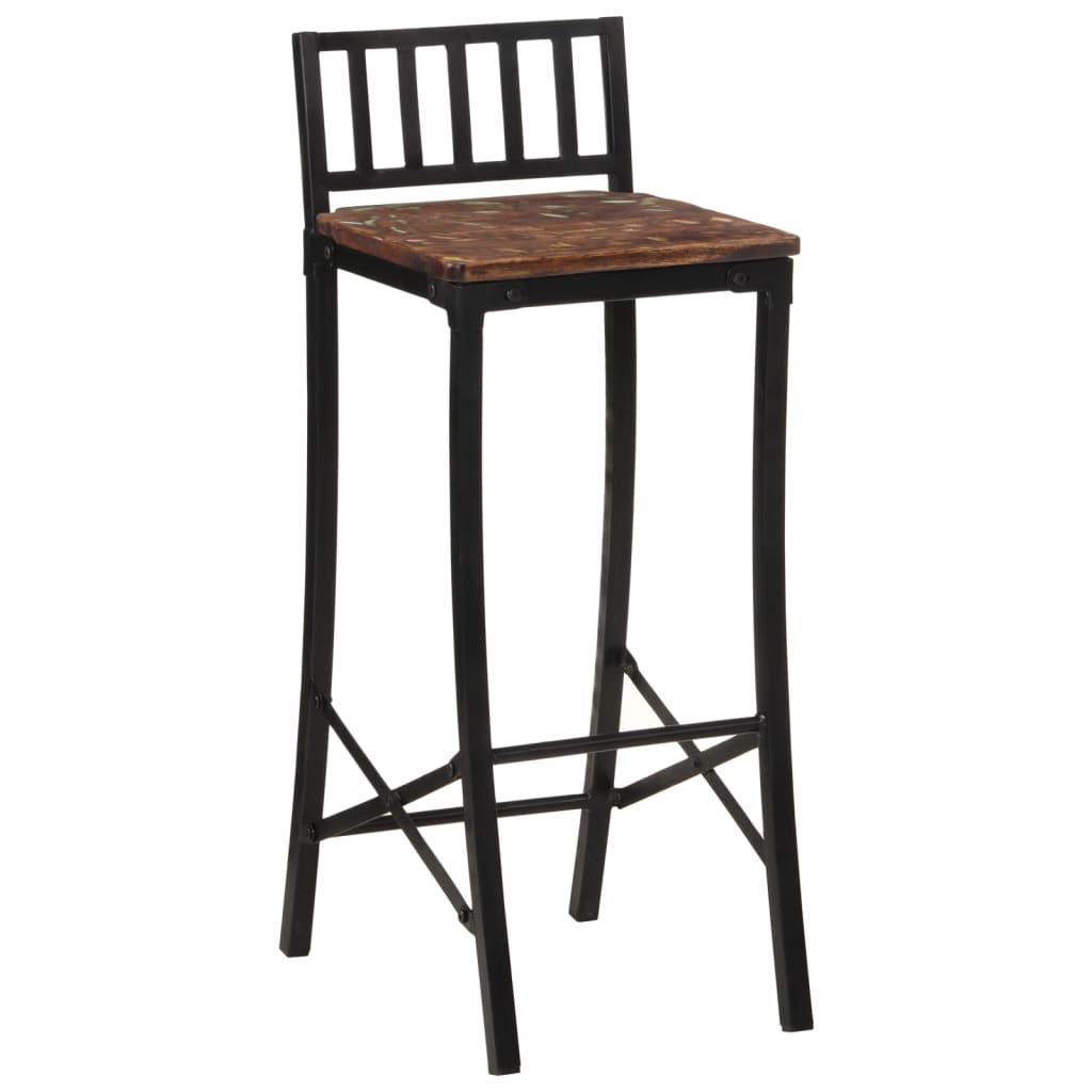 Tabouret de Bar en Bois Noir Industriel-La-Fabrique-Industrielle