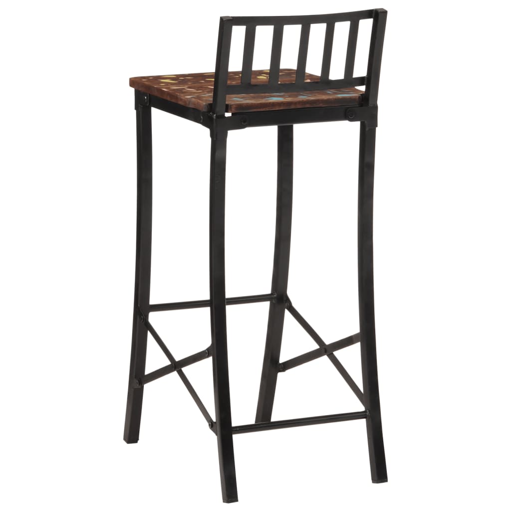 Tabouret de Bar en Bois Noir Industriel-La-Fabrique-Industrielle