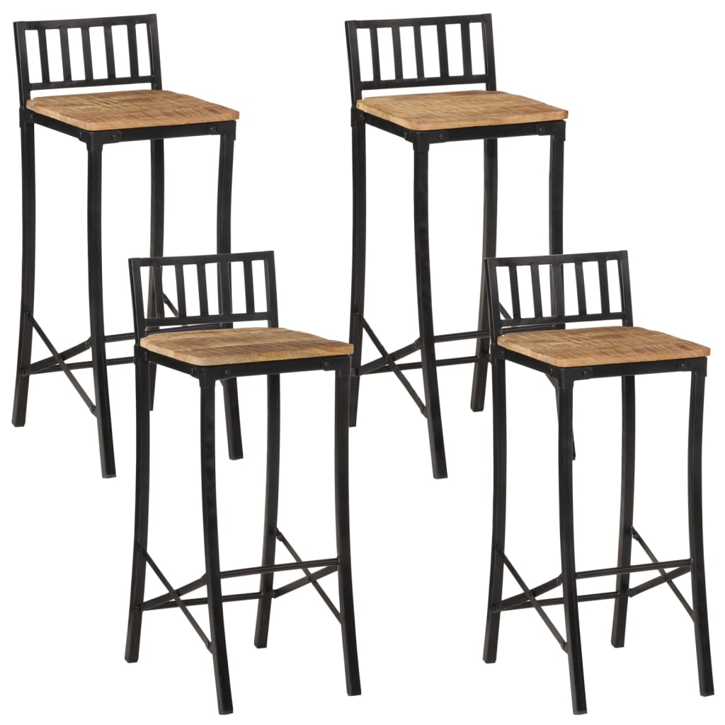 Tabouret de Bar en Bois Noir Industriel-rough wood mango-4-La-Fabrique-Industrielle