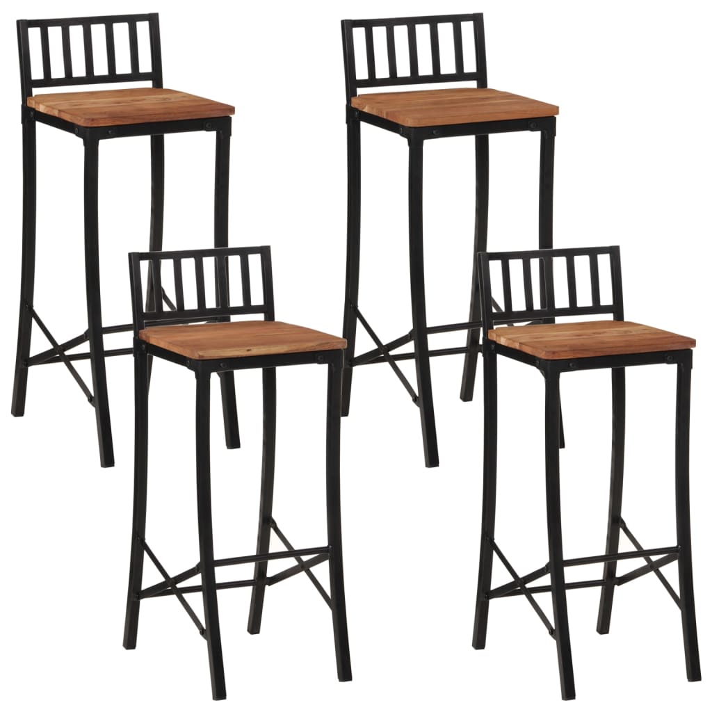Tabouret de Bar en Bois Noir Industriel-solid wood acacia-4-La-Fabrique-Industrielle