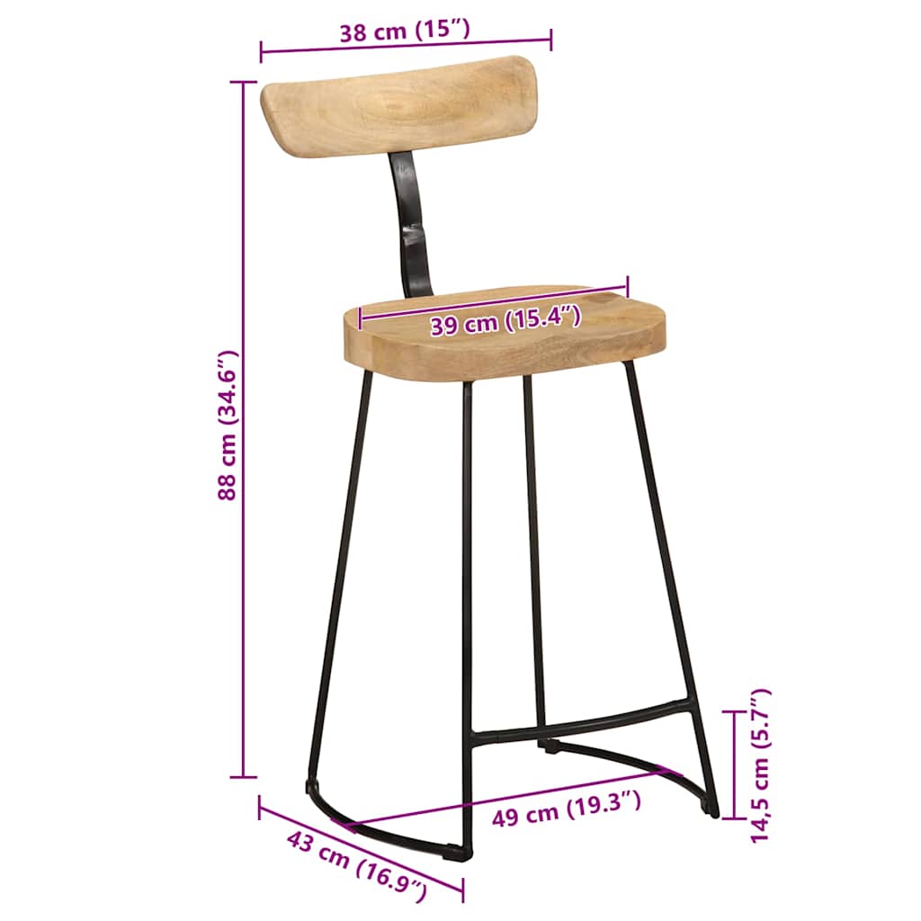 Tabouret de Bar en Bois et Métal Style Industriel-La-Fabrique-Industrielle