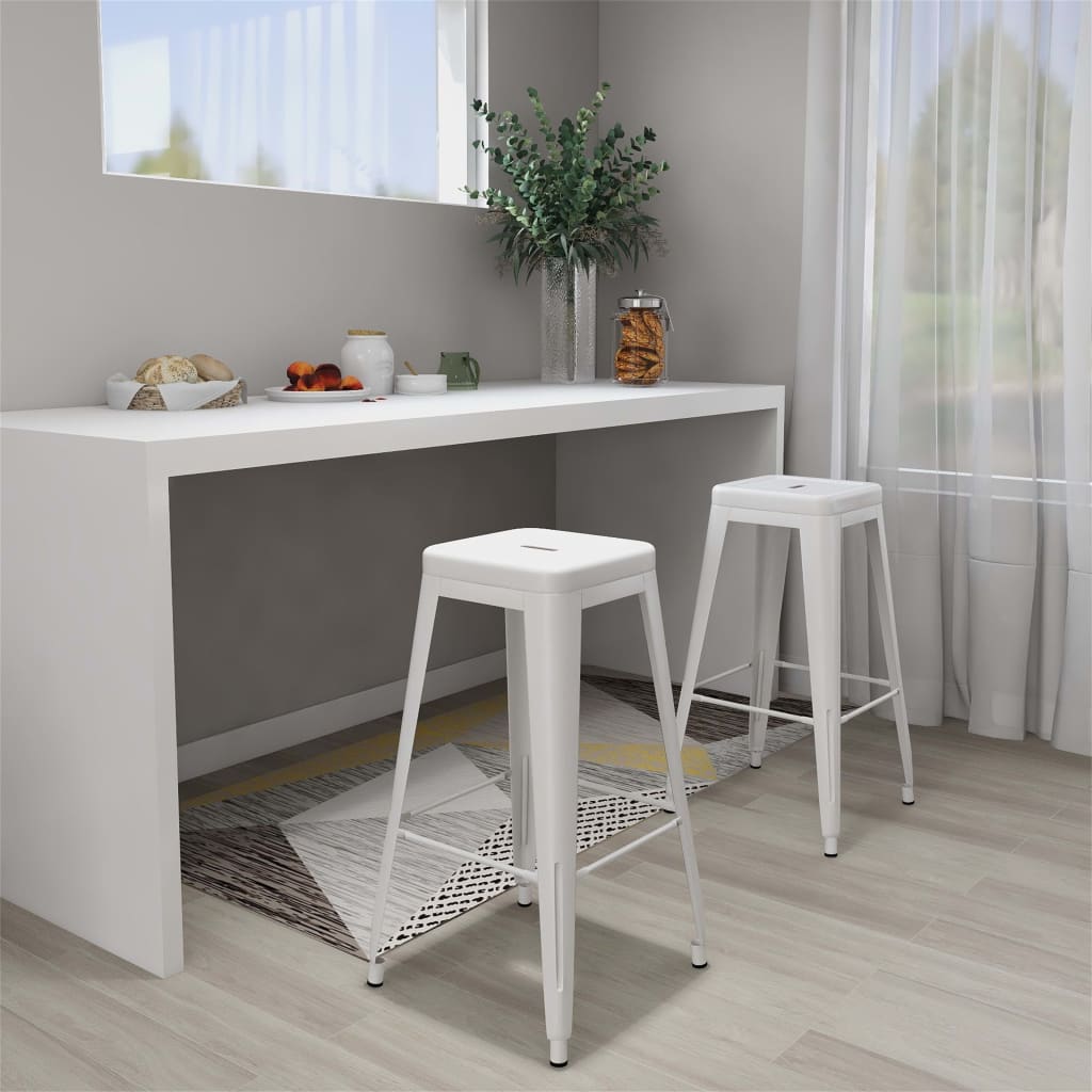 Tabouret de Bar en Fer Style Industriel-Blanc-2-La-Fabrique-Industrielle