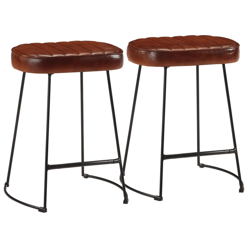 Tabouret de Bar en Métal et Cuir Style Industriel-Cuir-2-40 x 29.5 x 53 cm-La-Fabrique-Industrielle