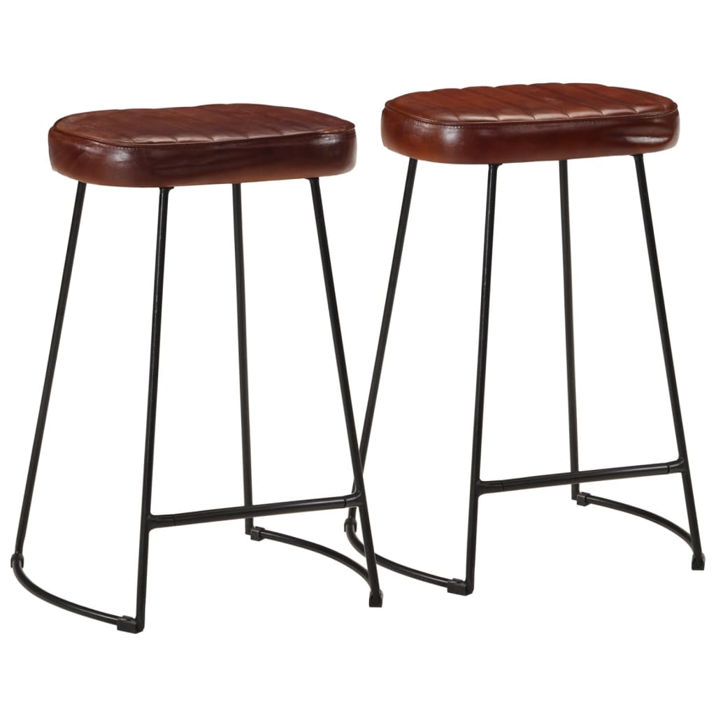 Tabouret de Bar en Métal et Cuir Style Industriel-Cuir-2-41 x 29 x 62 cm-La-Fabrique-Industrielle