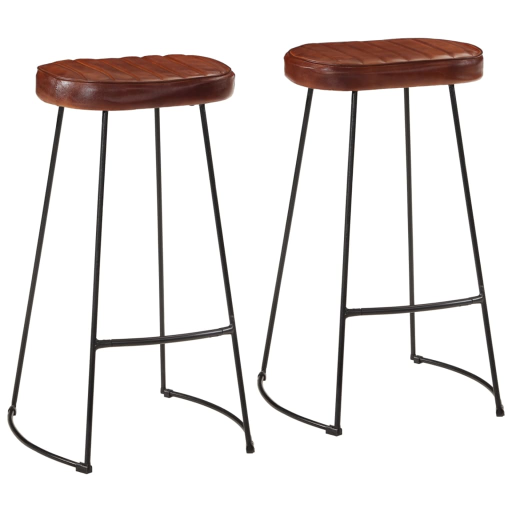 Tabouret de Bar en Métal et Cuir Style Industriel-Cuir-2-44 x 37.5 x 78 cm-La-Fabrique-Industrielle