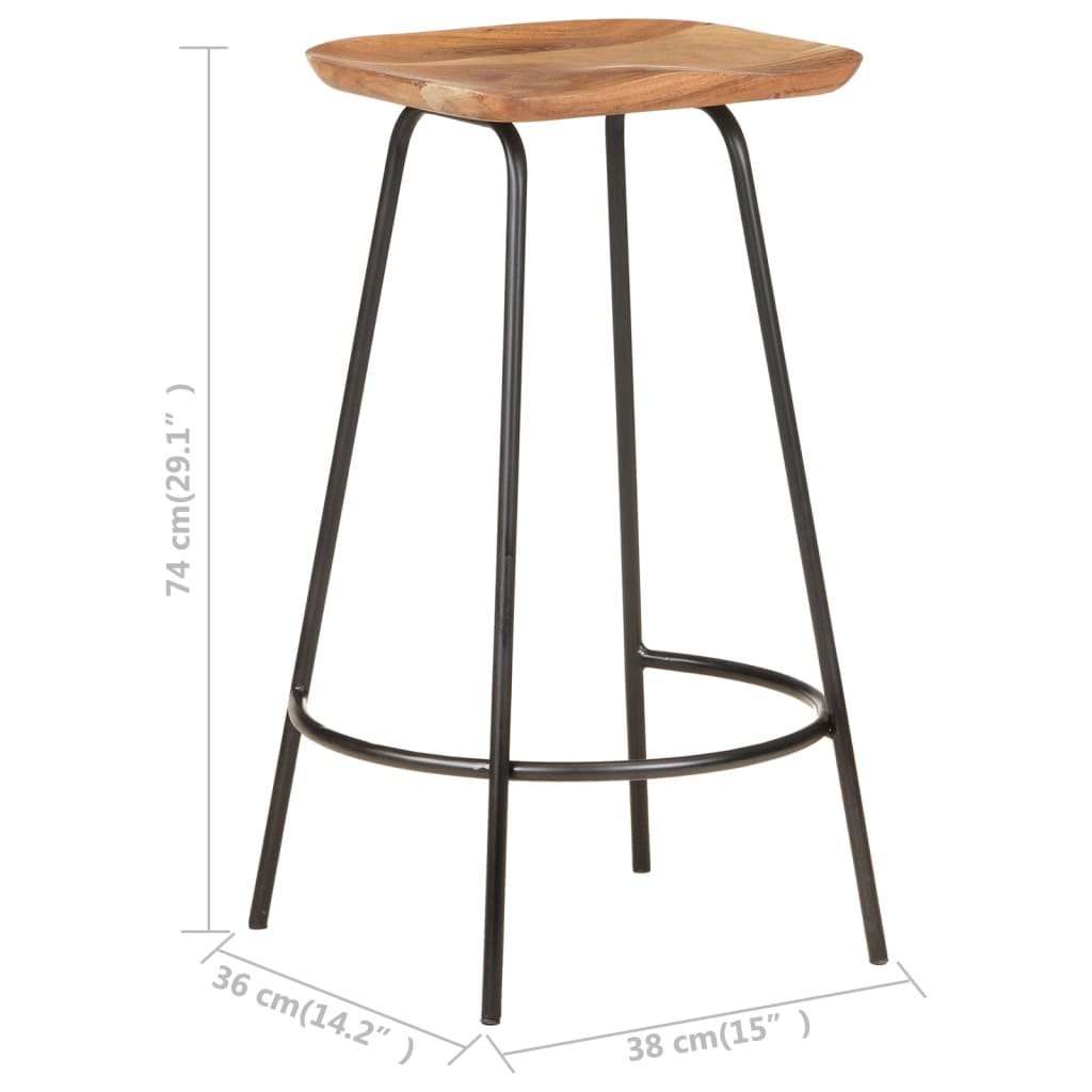 Tabouret de Bar en Noir et Bois Industriel-La-Fabrique-Industrielle