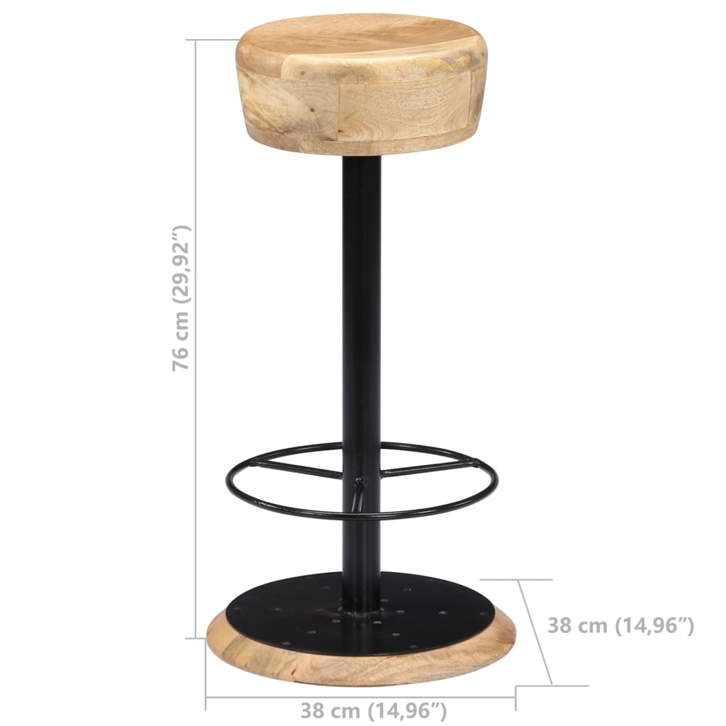 Tabouret en Bois de Manguier et Fer Style Industriel-La-Fabrique-Industrielle