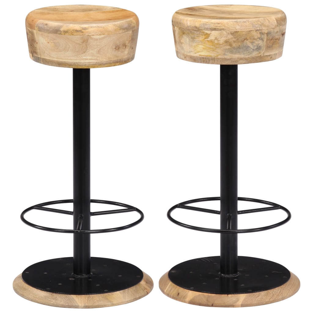 Tabouret en Bois de Manguier et Fer Style Industriel-La-Fabrique-Industrielle