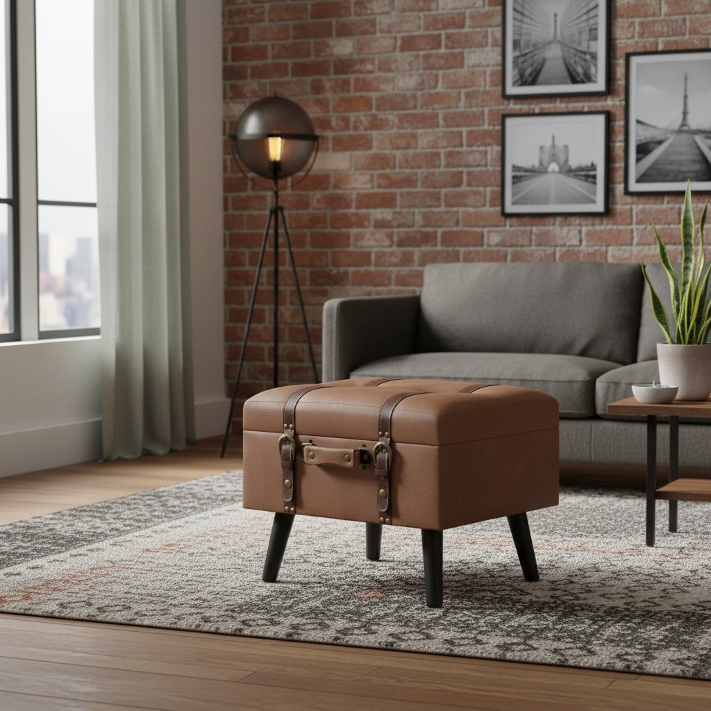 Tabouret De Rangement 40 Cm Similicuir