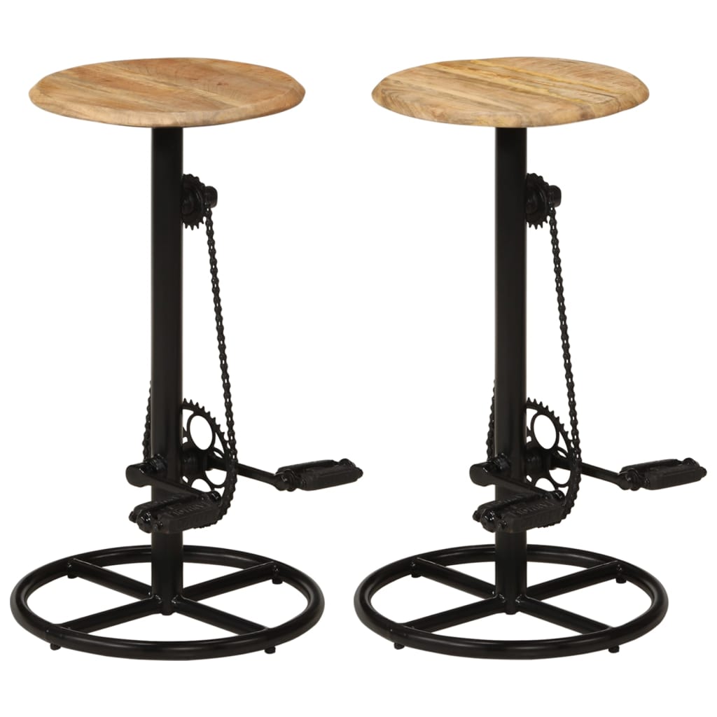 Tabourets De Bar Lot De 2 Bois Massif De Manguier-Marron-2-38 x 38 x 76 cm-La-Fabrique-Industrielle