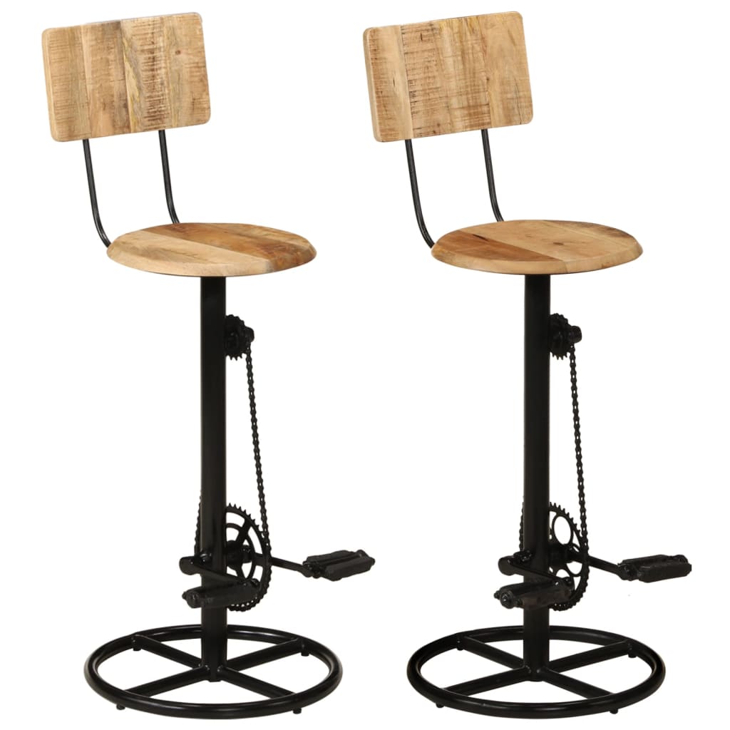 Tabourets De Bar Lot De 2 Bois Massif De Manguier-Marron-2-44 x 44 x 112 cm-La-Fabrique-Industrielle