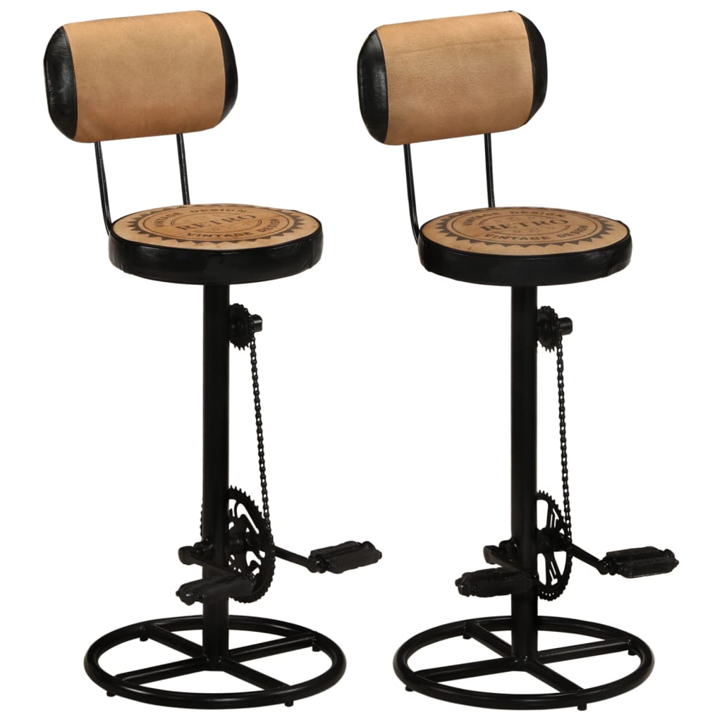 Tabourets De Bar Lot De 2 Bois Massif De Manguier-Marron et noir-2-44 x 44 x 109 cm-La-Fabrique-Industrielle