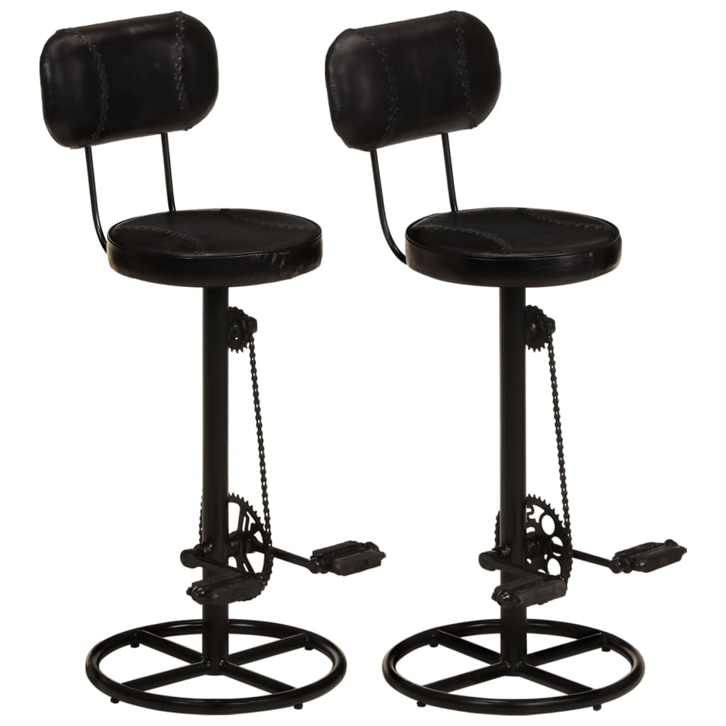 Tabourets De Bar Lot De 2 Bois Massif De Manguier-Noir-2-44 x 44 x 109 cm-La-Fabrique-Industrielle
