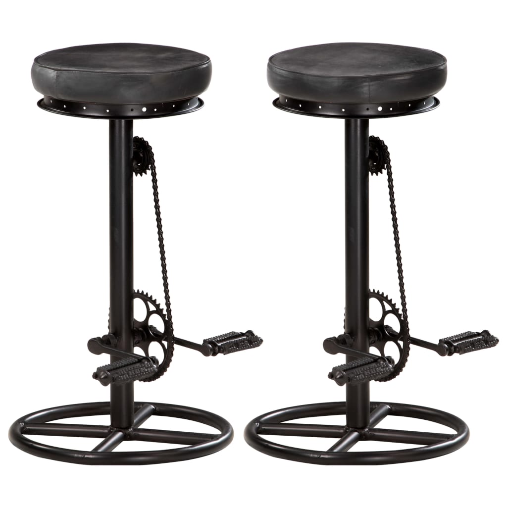 Tabourets De Bar Lot De 2 Bois Massif De Manguier-Noir-2-44 x 44 x 75 cm-La-Fabrique-Industrielle