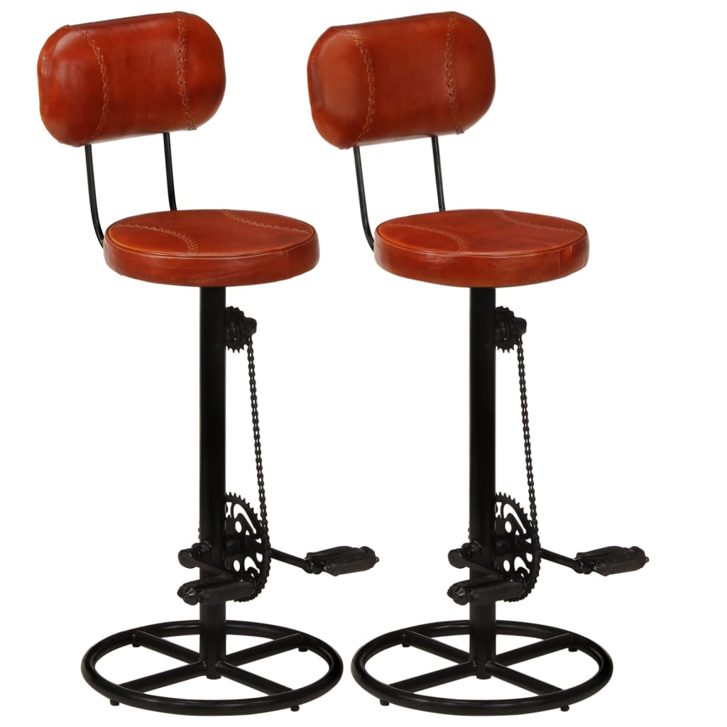 Tabourets De Bar Lot De 2 Bois Massif De Manguier-Noir et marron-2-44 x 44 x 109 cm-La-Fabrique-Industrielle