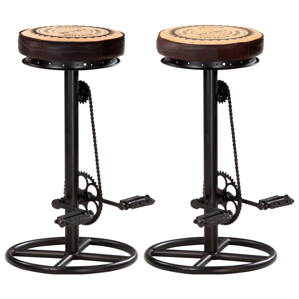 Tabourets De Bar Lot De 2 Bois Massif De Manguier-Noir et marron-2-44 x 44 x 75 cm-La-Fabrique-Industrielle